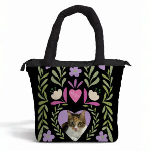 Puffy Bag PERSONALIZADO de corazón y flores