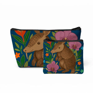 Cosmetiquera | Monedero - Armadillo Floral Azul